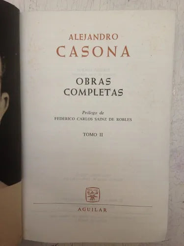 Libro usado en venta: Obras completas (Solo tomo 2) de Alejandro Casona; editorial Aguilar impreso en 1964 realizamos envios a todo el mundo.1