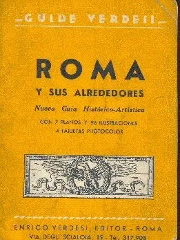 Libro usado en venta: Roma y sus alrededores; editorial Enrico Verdesi impreso en 1962 realizamos envios a todo el mundo.1