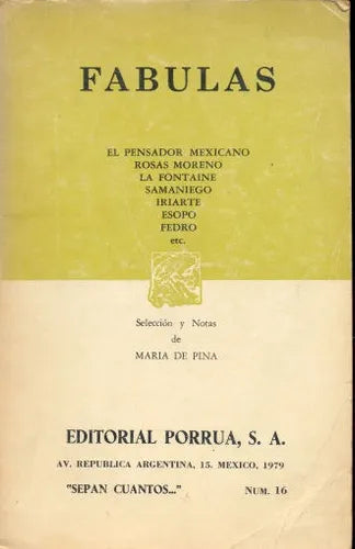 Libro usado en venta: Fabulas; editorial Porrua impreso en 1979 realizamos envios a todo el mundo.1