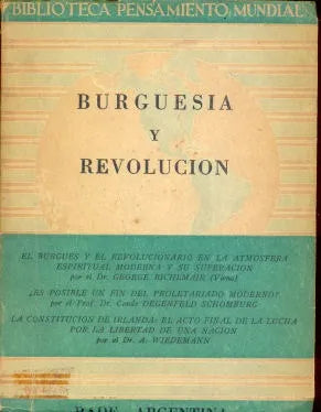 Libro usado en venta: Burguesia y Revolucion; editorial Rade impreso en 1949 realizamos envios a todo el mundo.1