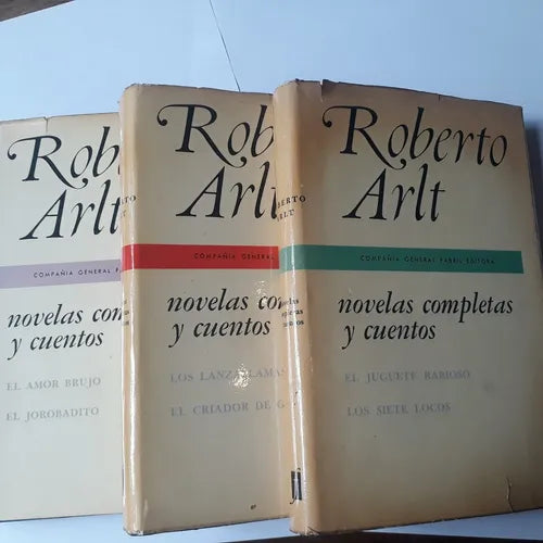 Libro usado en venta: Novelas completas y cuentos (3 Tomos) de Roberto Arlt; editorial Fabril impreso en 1963 realizamos envios a todo el mundo.1