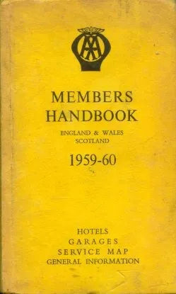 Libro usado en venta: Members handbook 1959 -1960; editorial Automobile Association realizamos envios a todo el mundo.1