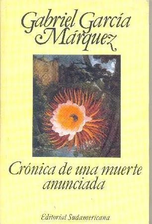 Libro usado en venta: Cronica de una muerte anunciada de Gabriel Garcia Marquez; editorial Sudamericana impreso en 2001 envios a todo el mundo.1