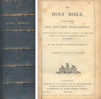 Libro usado en venta: The holy Bible; editorial G. E. Eyre and W. Spottiswoode impreso en 1856 realizamos envios a todo el mundo.1