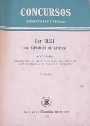 Libro usado en venta: Ley 19.551. Concursos (comerciales y civiles); editorial Depalma impreso en 1976 realizamos envios a todo el mundo.1