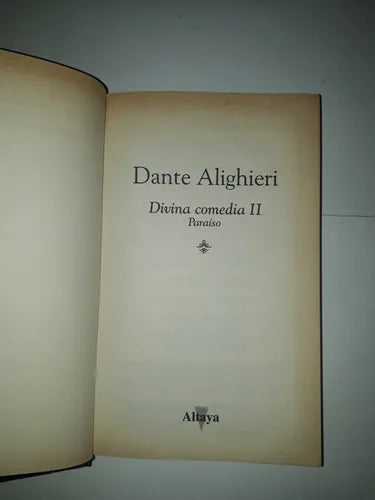 Libro usado en venta: Divina comedia - Paraiso (Parte II) de Dante Alighieri; editorial Altaya impreso en 1995 realizamos envios a todo el mundo.1