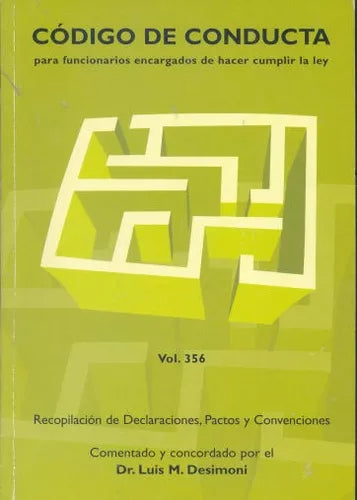 Libro usado en venta: Codigo de conducta de Luis M. Desimoni; editorial Policial impreso en 2004 realizamos envios a todo el mundo.1