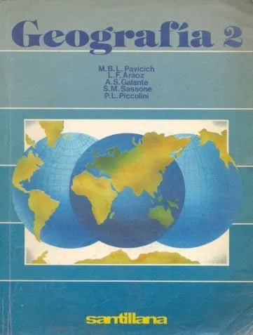 Libro usado en venta: Geografia 2; editorial Santillana impreso en 1989 realizamos envios a todo el mundo.1