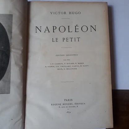 Libro usado en venta: Napoleon le petit (Edition Illustree) de Victor Hugo; editorial Eugene Hugues, Editeur impreso en 1879 envios a todo el mundo.1