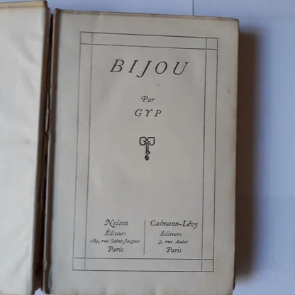 Libro usado en venta: Bijou de Gyp; editorial Nelson realizamos envios a todo el mundo.1