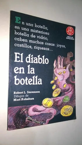 Libro usado en venta: El diablo en la botella de Robert Louis Stevenson; editorial Libros del Quirquincho impreso en 1996 envios a todo el mundo.1