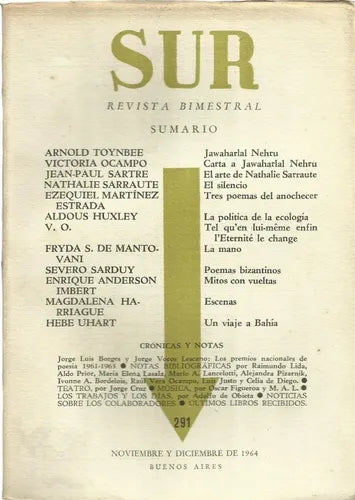 Libro usado en venta: Revista Sur N? 291 de Sur - Revista Bimestral; editorial Sur impreso en 1964 realizamos envios a todo el mundo.1
