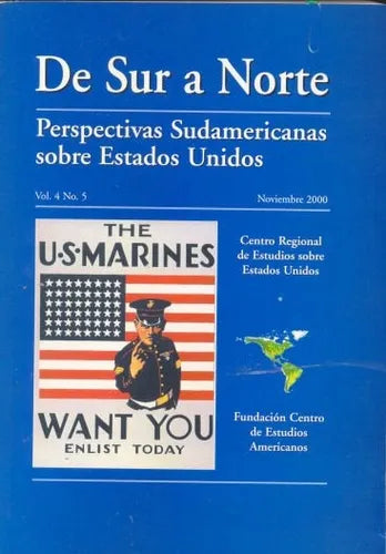 Libro usado en venta: De Sur a Norte, perspectivas sudamericanas sobre EEUU; editorial Centro de estudios americanos impreso en 2000.1