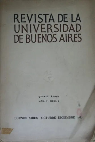 Libro usado en venta: Revista de la Universidad de Buenos Aires de Varios; editorial Eudeba impreso en 1960 realizamos envios a todo el mundo.1