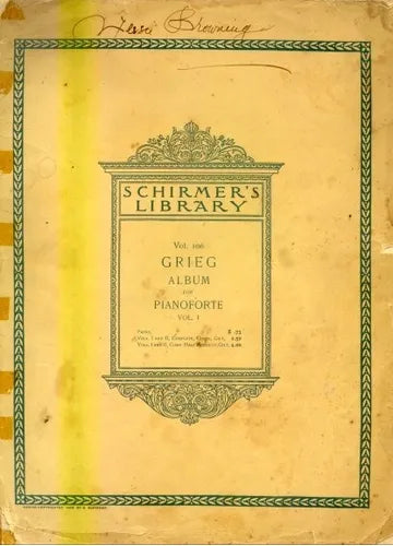 Libro usado en venta: Forty-five pieces for pianoforte de Edvard Grieg; editorial G. Schirmer impreso en 1902 realizamos envios a todo el mundo.1