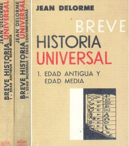 Libro usado en venta: Breve historia universal (2 Tomos) de Jean Delorme; editorial El Ateneo impreso en 1968 realizamos envios a todo el mundo.1