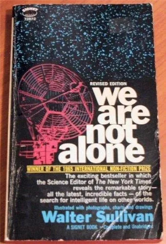 Libro usado en venta: We are not alone - Revised Edition de Walter Sullivan; editorial Signet impreso en 1966 realizamos envios a todo el mundo.1