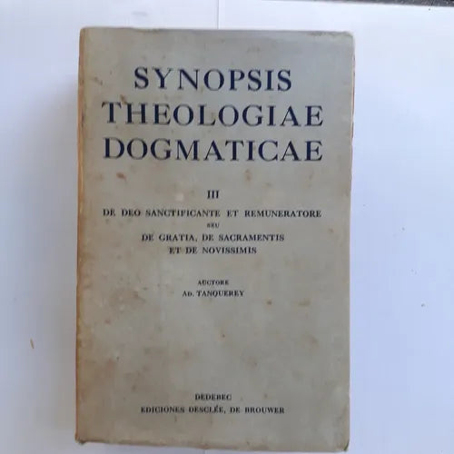 Libro usado en venta: Synopsis theologiae dogmaticae - De Deo Sanctificante et Remuneratore (TOMO III) de Tanquerey; Desclee de Brouwer 19441.1