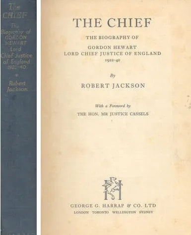 Libro usado en venta: The Chief de Ribert Jackson; editorial George G. Harrap impreso en 1959 realizamos envios a todo el mundo.1