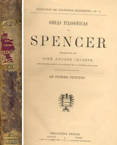 Libro usado en venta: Obras filosoficas de Herbert Spencer; editorial Biblioteca Perojo impreso en 1879 realizamos envios a todo el mundo.1