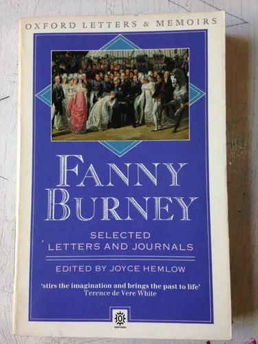 Libro usado en venta: Fanny Burney selected letters and journals de Joyce Hemlow; editorial Oxford University Press impreso en 1987.1