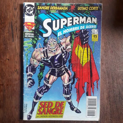Libro usado en venta: Superman el hombre de acero - Sangre derramada, Ultimo corte de L. Simonson - Bogdanove - Janke; editorial DC impreso en 1993.1