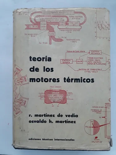 Libro usado en venta: Teoria de los motores termicos de R. Martinez de Vedia - Osvaldo Martinez; editorial Tecnicas internacionales impreso en 1969.1