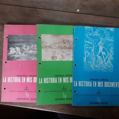 Libro usado en venta: La historia en mis documentos (3 Volumenes) de Graciela Meroni; editorial Huemul impreso en 1974 envios a todo el mundo.1