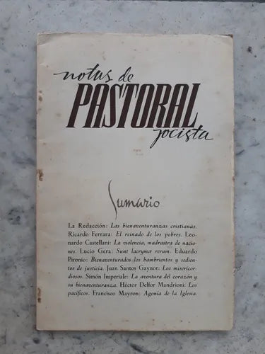 Libro usado en venta: Las bienaventuranzas cristianas - A?o XI de Notas de Pastoral Jocista; impreso en 1957 realizamos envios a todo el mundo.1