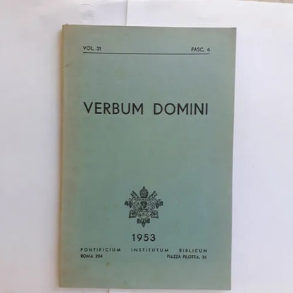 Libro usado en venta: Verbum Domini - Vol.31 - Fasc. 6; editorial Pontificium Institutum Biblicum impreso en 1953 realizamos envios a todo el mundo.1