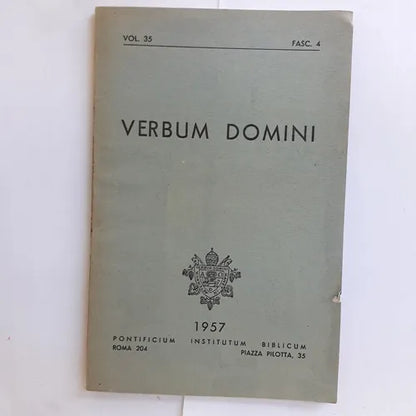 Libro usado en venta: Verbum Domini - Vol.35 - Fasc. 4; editorial Pontificium Institutum Biblicum impreso en 1957 realizamos envios a todo el mundo.1