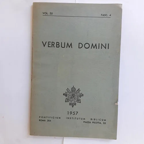 Libro usado en venta: Verbum Domini - Vol.35 - Fasc. 4; editorial Pontificium Institutum Biblicum impreso en 1957 realizamos envios a todo el mundo.1