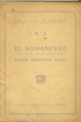 Libro usado en venta: El romancero de Ramon Menendez Pidal; editorial Paez realizamos envios a todo el mundo.1