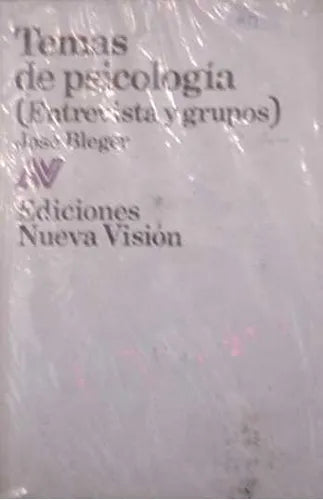 Libro usado en venta: Temas de psicologia (entrevista y grupos) de Jose Bleger; editorial Nueva Vision impreso en 1986 envios a todo el mundo.1