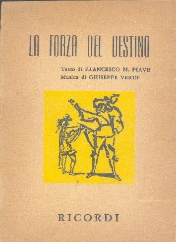 Libro usado en venta: La forza del destino de Francesco M Plave - Giuseppe Verdi; editorial Ricordi impreso en 1963 realizamos envios a todo el mundo.1