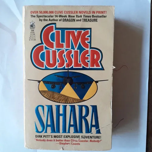 Libro usado en venta: Sahara de Clive Cussler; editorial Pocket Book impreso en 1993 realizamos envios a todo el mundo.1