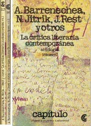 Libro usado en venta: La critica literaria contemporanea de A. Barrenechea - N. Jitrik - J. Rest; Centro Editor de America Latina impreso en 1981.1