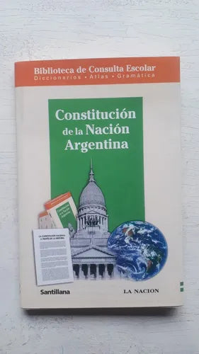 Libro usado en venta: Constitucion de la nacion argentina; editorial Santillana impreso en 2007 realizamos envios a todo el mundo.1