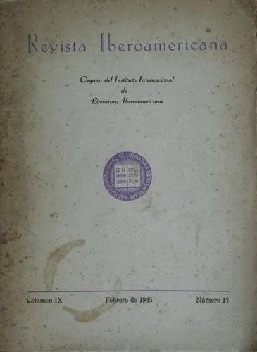 Libro usado en venta: Revista iberoamericana - Volumen IX - N?mero 17 de Instituto Internacional de Literatura Iberoamericana; 1945.1