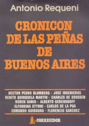 Libro usado en venta: Cronicon de las pe?as de Buenos Aires de Antonio Requeni; editorial Corregidor impreso en 1986 realizamos envios a todo el mundo.1