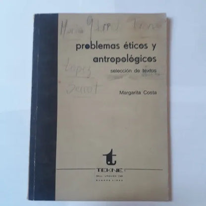 Libro usado en venta: Problemas eticos y antropologicos de Margarita Costa; editorial Tekne impreso en 1977 realizamos envios a todo el mundo.1