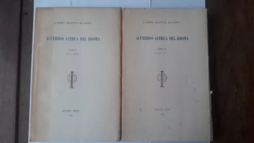 Libro usado en venta: Acuerdos acerca del idioma (2 Tomos); editorial Academia Argentina de Letras impreso en 1947 realizamos envios a todo el mundo.1