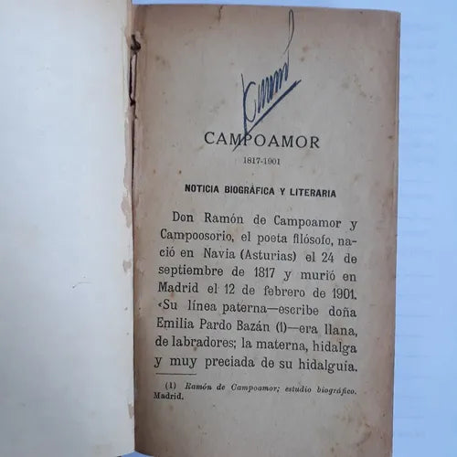 Libro usado en venta: Obras poeticas de Ramon de Campoamor; realizamos envios a todo el mundo.1