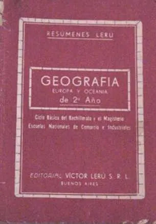 Libro usado en venta: Geografia - Europa y oceania de Victor Leru; editorial Victor Leru impreso en 1964 realizamos envios a todo el mundo.1