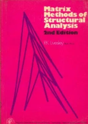 Libro usado en venta: Matrix Methods of structural analysis de R. K. Livesley; editorial Pergamon impreso en 1975 realizamos envios a todo el mundo.1