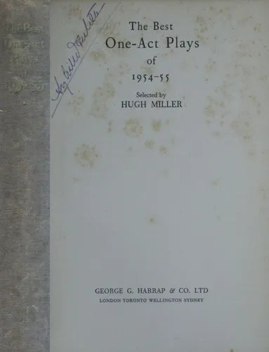 Libro usado en venta: The best one-act plays of 1954-55 de Hugh Miller; editorial George G. Harrap & Co impreso en 1956 envios a todo el mundo.1