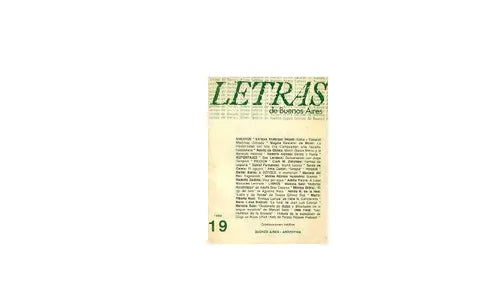Libro usado en venta: Letras de Buenos Aires - N? 19 de Victoria Pueyrredon; editorial Buenos Aires impreso en 1988 realizamos envios a todo el mundo.1