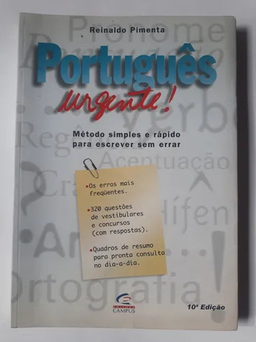 Libro usado en venta: Portugues urgente! - Metodo simples e rapido para escrever sem errar de Reinaldo Pimenta; Editora Campus impreso en 1991.1