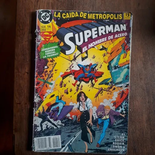 Libro usado en venta: Superman el hombre de acero - La caida de Metropolis de Stern - Guice - Rodier - Swan - Anderson; editorial DC impreso en 1994.1