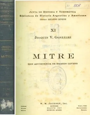 Libro usado en venta: Mitre de Joaquin V. Gonzalez; editorial Jackson impreso en 1931 realizamos envios a todo el mundo.1
